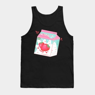 Retro 90s Japanese Kawaii Strawberry Milk Shake Carton Tank Top